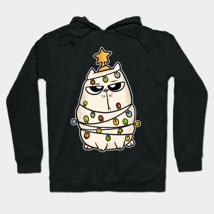 Christmas Cat Tangled Christmas Lights Hoodie